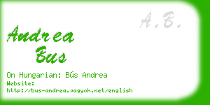 andrea bus business card