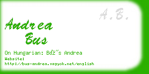 andrea bus business card